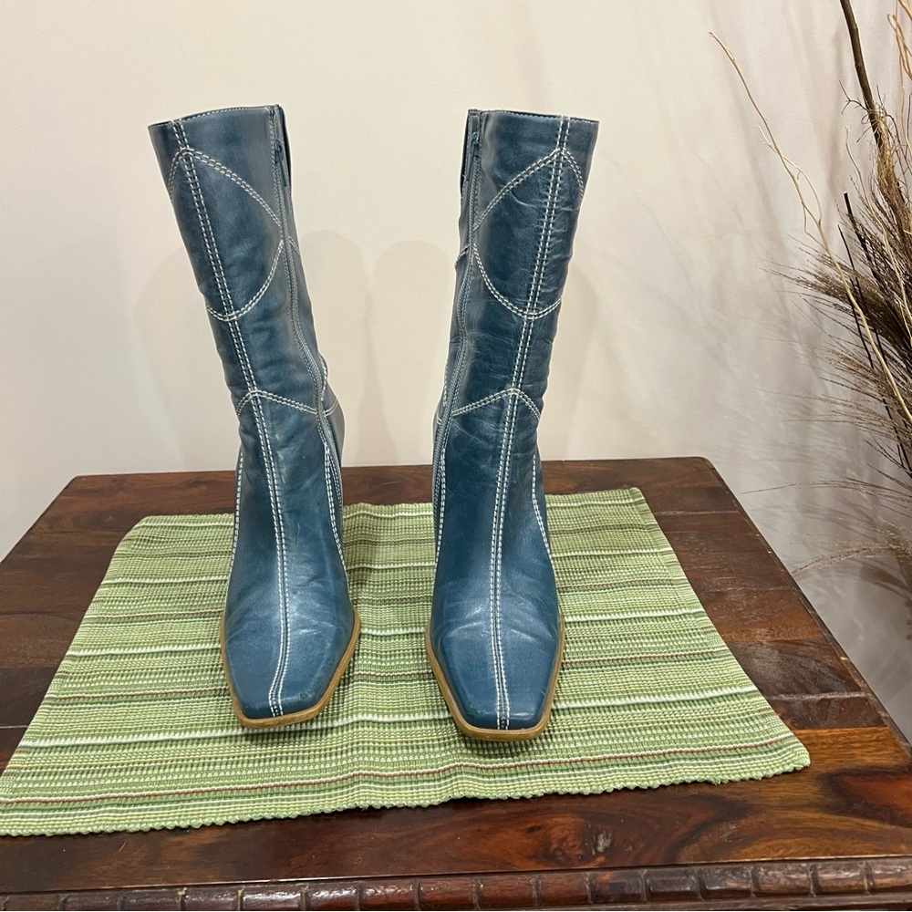 Nordstrom BP. Blue Leather Mid-calf Boots